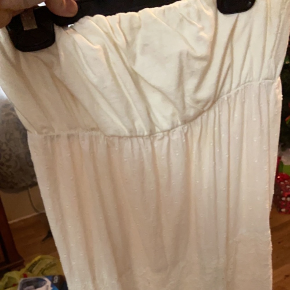 Strapless white dress